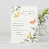 Gele Tuinblad Vlinders Jaarlijkse Picknick Kaart (Staand voorkant)