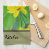 gele tuinbloemen, bloem theedoek (Quarter Fold)