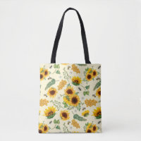 Gele tuinzonnebloemen Honingbijen Canvas tas