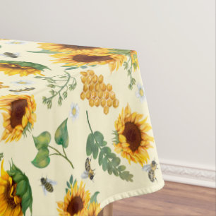 Gele tuinzonnebloemen Honingbijen Tablecloth Tafelkleed