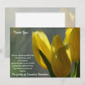 Gele Tulip Flowers Sympathie Hartelijk dank Aankondiging (Voorkant / Achterkant)