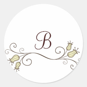Gele Tulip Monogram Stickers