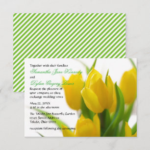 Gele Tulp - 3x5 Trouw Uitnodiging