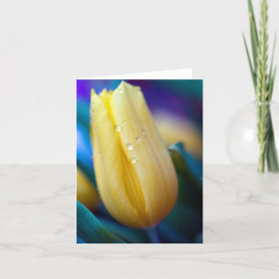 Gele tulp bloem Wenskaart Kaart
