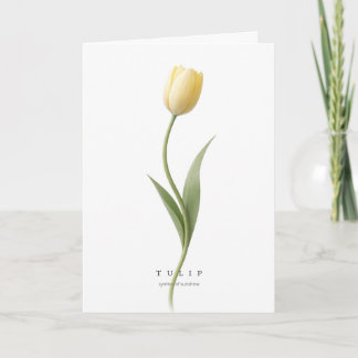 Gele Tulp Botanische Kunst Symbool van Zonneschijn Kaart