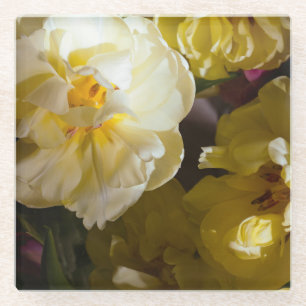 Gele tulp foto glazen onderzetter