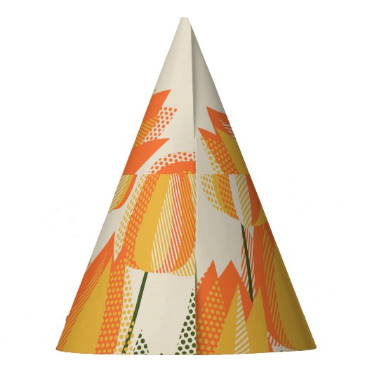 Gele tulp: heldere lente  element. feesthoedjes (Achterkant)