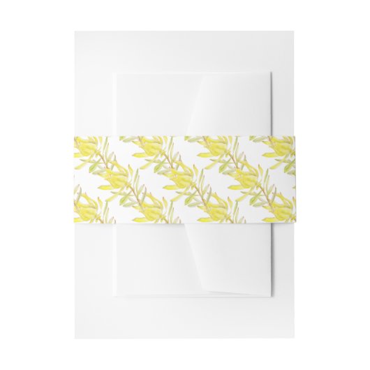 Gele tulp leucadendron waterverf patroon uitnodigingen wikkel (Voorkant Voorbeeld)