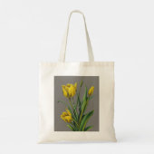 Gele Tulp Waterverf Flower Tote Bag (Achterkant)