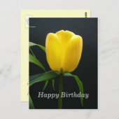 gele tulpbloem briefkaart (Voorkant / Achterkant)