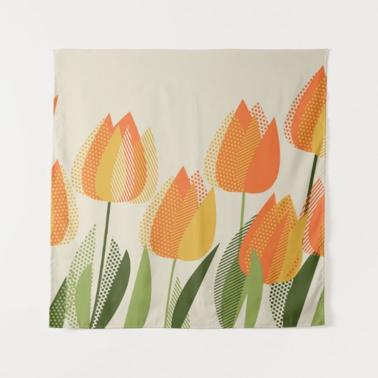Gele tulpbloem wandkleed (Voorkant)