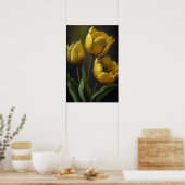 Gele Tulpen Bloemenkunst Print Poster (Keuken)