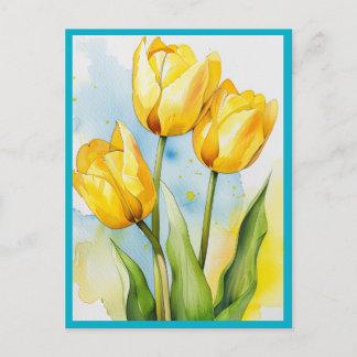 GELE TULPEN Briefkaart