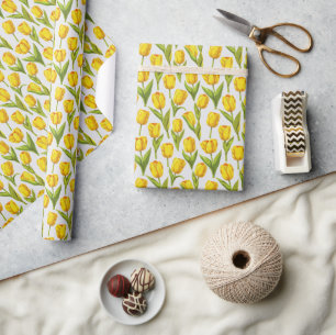 Gele tulpen cadeaupapier