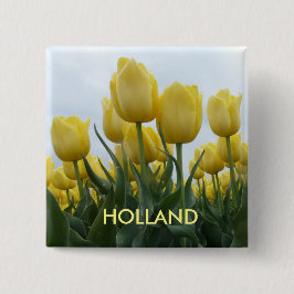 Gele Tulpen Holland Square Button
