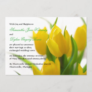 Gele tulpen - Medeaankondiging huwelijk Kaart