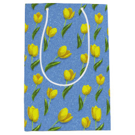 Gele tulpen medium cadeauzakje