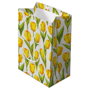Gele tulpen medium cadeauzakje