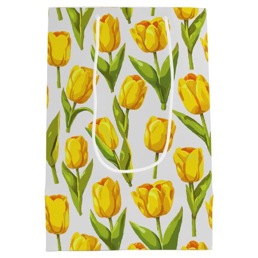 Gele tulpen medium cadeauzakje (Achterkant)