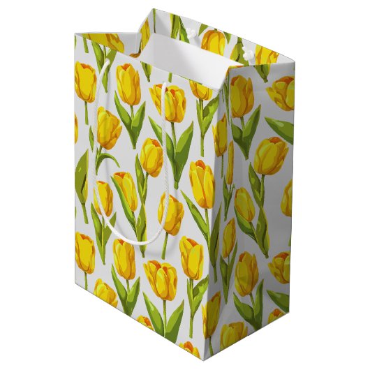 Gele tulpen medium cadeauzakje (Achterkant Gekanteld)