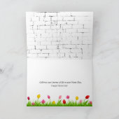 Gele Tulpen op brick Name Day Kaart (Binnen)