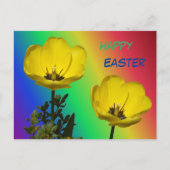 Gele Tulpen Regenboogfijn paasBriefkaart Briefkaart (Voorkant)