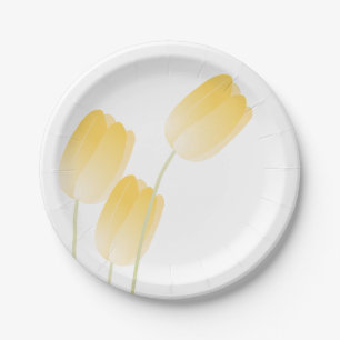 Gele Tulpen Spring Floral Papieren Bordje