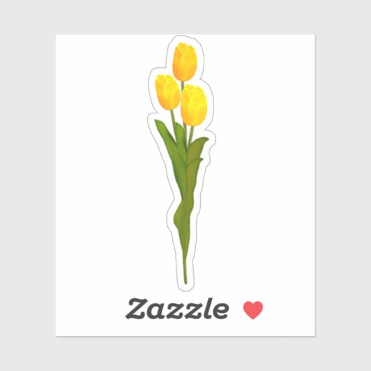 Gele tulpen sticker (Vel)