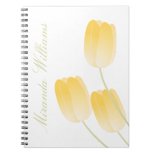 Gele tulpen van de Lente met Douane Naam Notitieboek