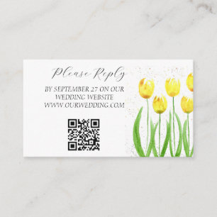 Gele Tulpen Waterverf Bloemen Bloemen Bloemen Bloe Informatiekaartje