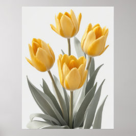 Gele tulpenbloem poster