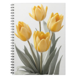Gele tulpenbloemen notitieboek