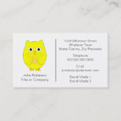 Gele Uil Ontwerp Visitekaartje (Voorkant)