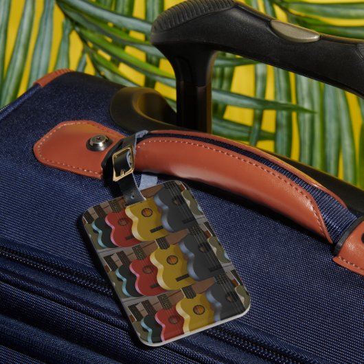 Gele Ukuleles Bagagelabel (Voorkant Insitu 1)