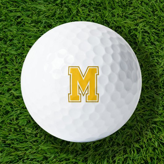 Gele-varsity monogram golfballen