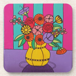 Gele Vase Bier Onderzetter