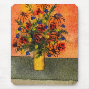 "Gele Vase" Floral Mousepad Muismat