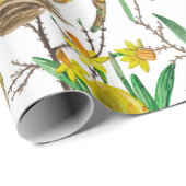 Gele veer cadeaupapier (Rol Hoek)