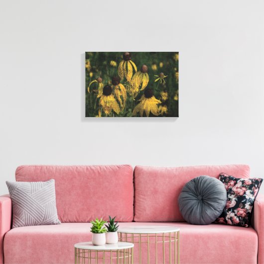 Gele ventiel canvas afdruk (Insitu (Woonkamer))