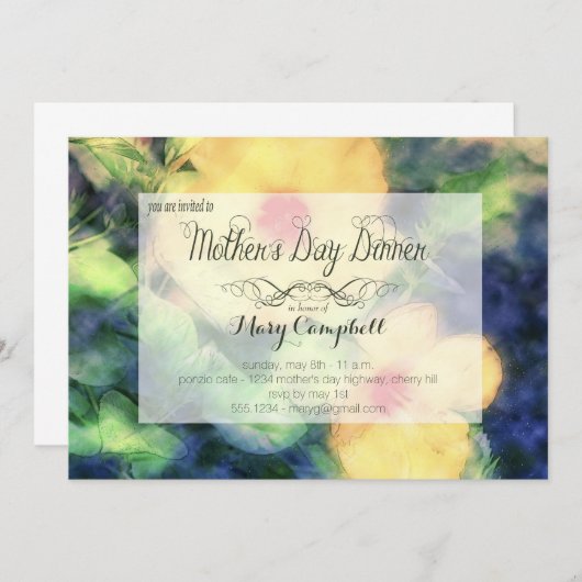 Gele ventilator Moederdag binnenuitnodiging Kaart (Voorkant / Achterkant)