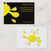 Gele verfsplodge visitekaartje (Voorkant / Achterkant)