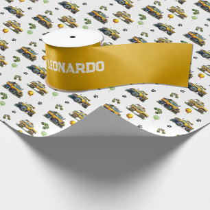 Gele Verjaardag Groet met aangepaste naam Lint