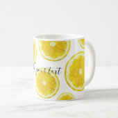 Gele verse citroensegeltekst  koffiemok (Voorkant rechts)