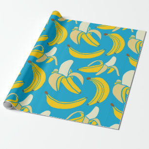 gele verse vruchten tropische banaan naadloos patr cadeaupapier