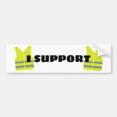 Gele vest support design bumpersticker (Voorkant)