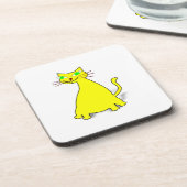 Gele vetkat bier onderzetter (Linkerzijde)