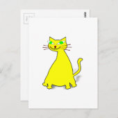 Gele vetkat briefkaart (Voorkant / Achterkant)