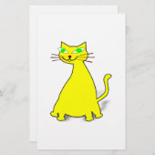 Gele vetkat briefpapier (Voorkant / Achterkant)