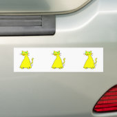 Gele vetkat bumpersticker (Op auto)