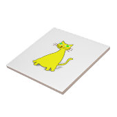 Gele vetkat tegeltje (Zijkant)